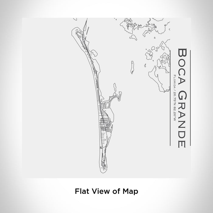 Rendered View of Boca Grande Florida Map Engraving on 17oz Stainless Steel Insulated Tumbler in White