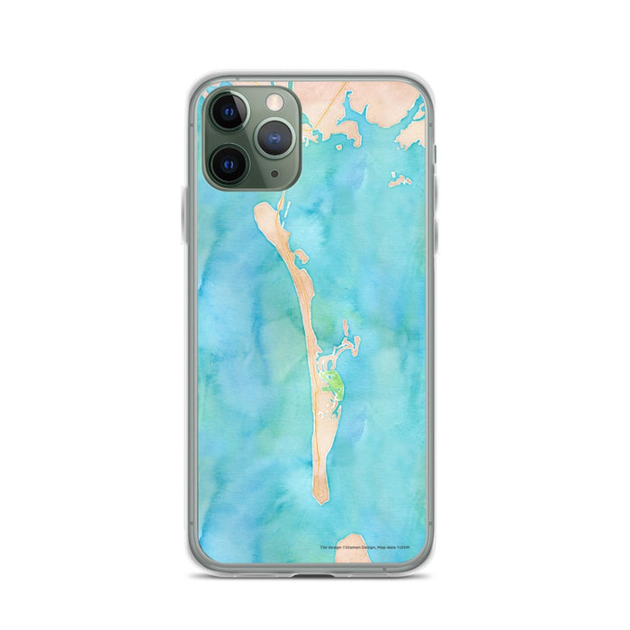 Custom iPhone 11 Pro Boca Grande Florida Map Phone Case in Watercolor