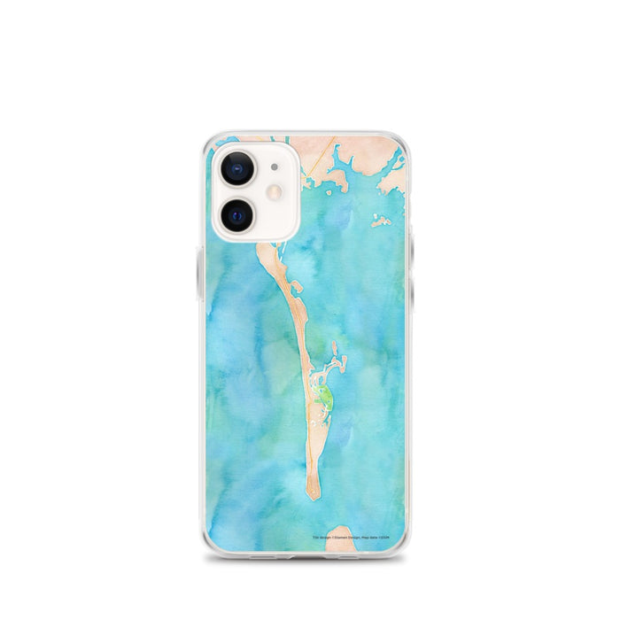 Custom iPhone 12 mini Boca Grande Florida Map Phone Case in Watercolor