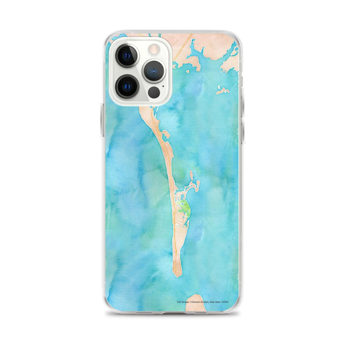 Custom iPhone 12 Pro Max Boca Grande Florida Map Phone Case in Watercolor