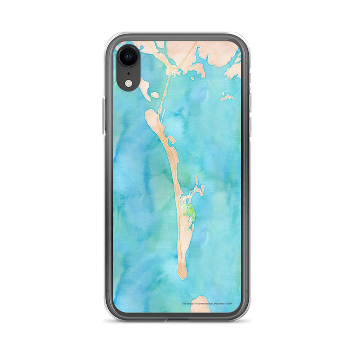 Custom iPhone XR Boca Grande Florida Map Phone Case in Watercolor