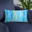 Custom Boca Grande Florida Map Throw Pillow in Watercolor on Blue Colored Chair