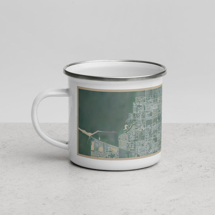 Left View Custom Boca Raton Florida Map Enamel Mug in Afternoon