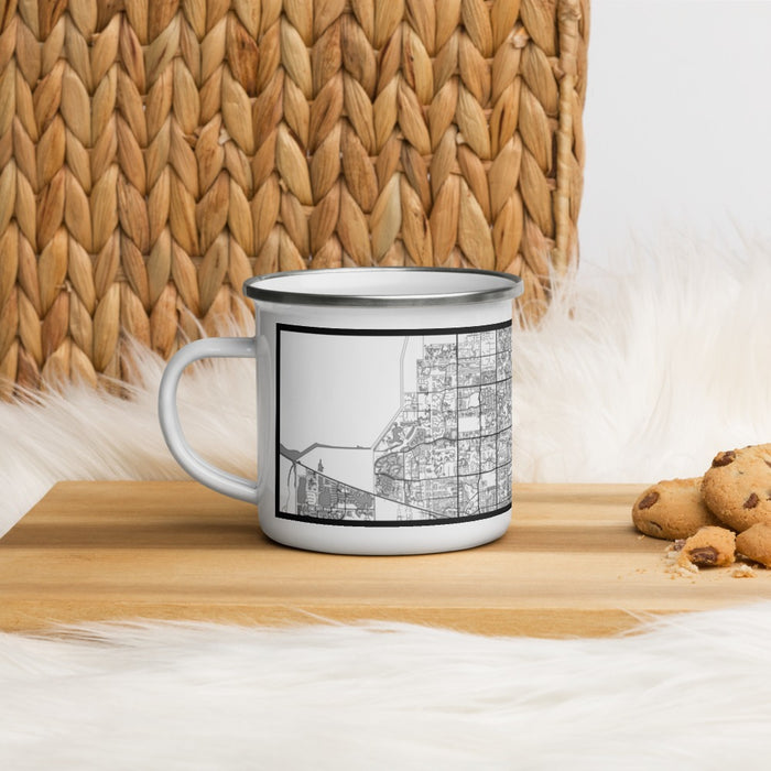 Left View Custom Boca Raton Florida Map Enamel Mug in Classic on Table Top