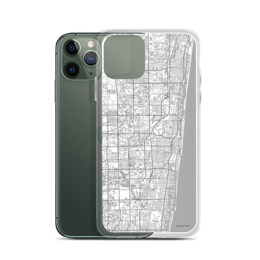 Custom Boca Raton Florida Map Phone Case in Classic on Table with Laptop and Plant