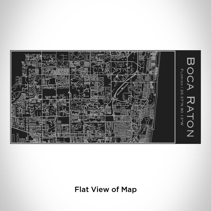 Rendered View of Boca Raton Florida Map Engraving on 17oz Stainless Steel Insulated Cola Bottle in Black