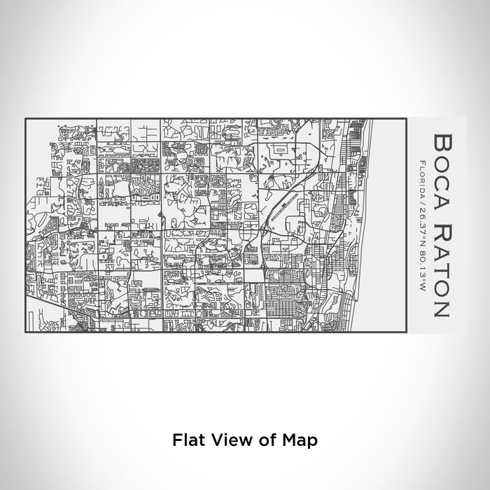 Rendered View of Boca Raton Florida Map Engraving on 17oz Stainless Steel Insulated Cola Bottle in White