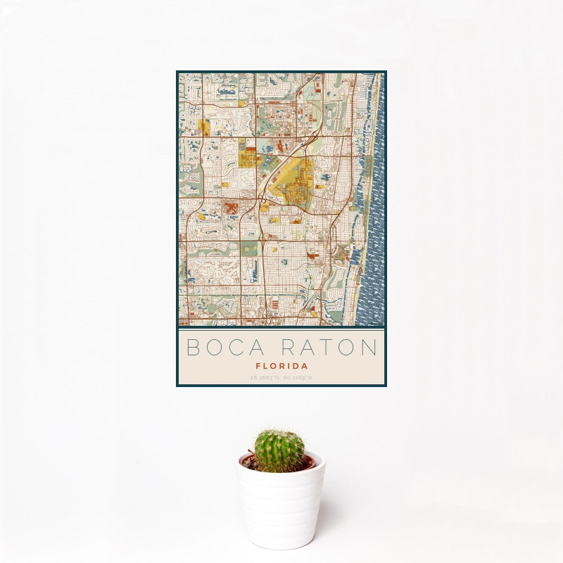 Boca Raton - Florida Map Print in Woodblock — JACE Maps