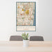 24x36 Boca Raton Florida Map Print Portrait Orientation in Woodblock Style Behind 2 Chairs Table and Potted Plant