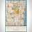 Boca Raton Florida Map Print Portrait Orientation in Woodblock Style With Shaded Background