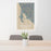 24x36 Bodega Bay California Map Print Portrait Orientation in Afternoon Style Behind 2 Chairs Table and Potted Plant