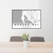 24x36 Bodega Bay California Map Print Lanscape Orientation in Classic Style Behind 2 Chairs Table and Potted Plant