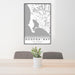 24x36 Bodega Bay California Map Print Portrait Orientation in Classic Style Behind 2 Chairs Table and Potted Plant