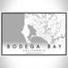 Bodega Bay California Map Print Landscape Orientation in Classic Style With Shaded Background