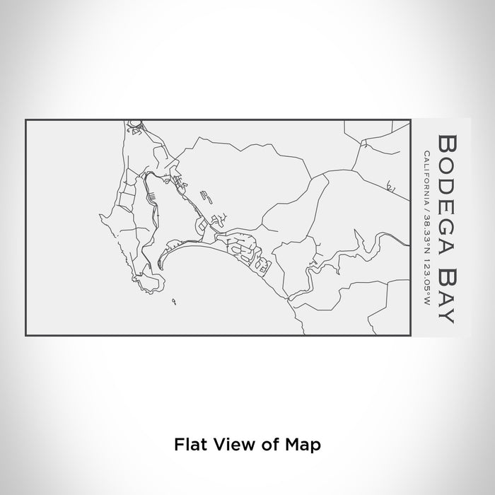 Rendered View of Bodega Bay California Map Engraving on 17oz Stainless Steel Insulated Cola Bottle in White
