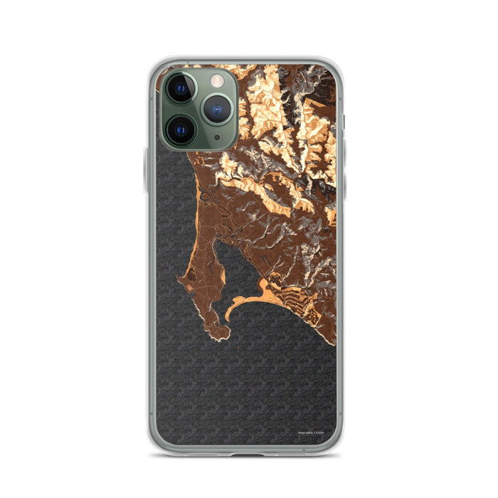 Custom iPhone 11 Pro Bodega Bay California Map Phone Case in Ember