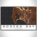 Bodega Bay California Map Print Landscape Orientation in Ember Style With Shaded Background