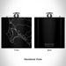 Rendered View of Bodega Bay California Map Engraving on 6oz Stainless Steel Flask in Black
