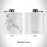 Rendered View of Bodega Bay California Map Engraving on 6oz Stainless Steel Flask in White