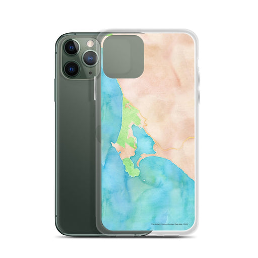 Custom Bodega Bay California Map Phone Case in Watercolor