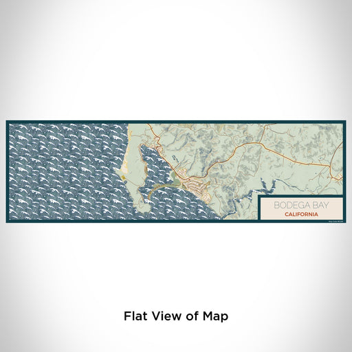 Flat View of Map Custom Bodega Bay California Map Enamel Mug in Woodblock