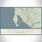 Bodega Bay California Map Print Landscape Orientation in Woodblock Style With Shaded Background