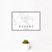 12x18 Boerne Texas Map Print Landscape Orientation in Classic Style With Small Cactus Plant in White Planter