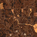 Boerne Texas Map Print in Ember Style Zoomed In Close Up Showing Details