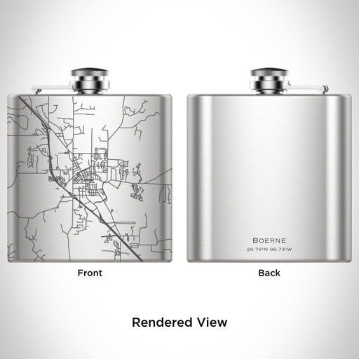 Boerne - Texas Engraved Map Hip Flask