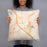 Person holding 18x18 Custom Boerne Texas Map Throw Pillow in Watercolor