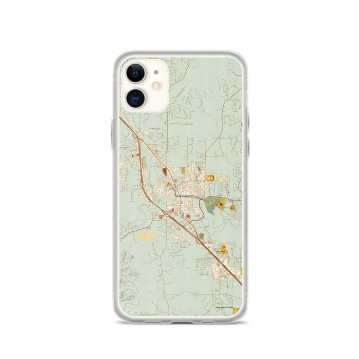 Custom Boerne Texas Map Phone Case in Woodblock