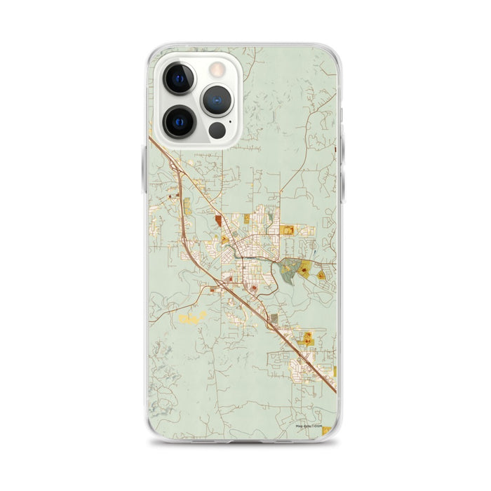 Custom Boerne Texas Map iPhone 12 Pro Max Phone Case in Woodblock