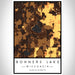 Bohners Lake Wisconsin Map Print Portrait Orientation in Ember Style With Shaded Background