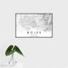 16x24 Boise Idaho Map Print Landscape Orientation in Classic Style With Tropical Plant Leaves in Water
