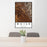 24x36 Boise Idaho Map Print Portrait Orientation in Ember Style Behind 2 Chairs Table and Potted Plant