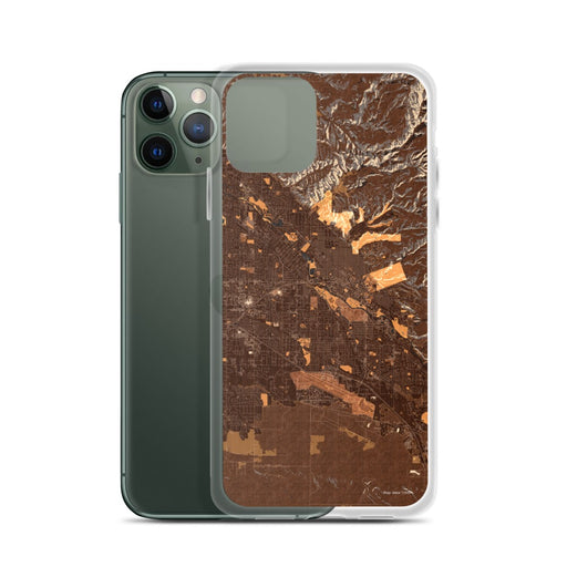 Custom Boise Idaho Map Phone Case in Ember on Table with Laptop and Plant