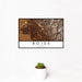 12x18 Boise Idaho Map Print Landscape Orientation in Ember Style With Small Cactus Plant in White Planter