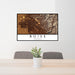 24x36 Boise Idaho Map Print Landscape Orientation in Ember Style Behind 2 Chairs Table and Potted Plant
