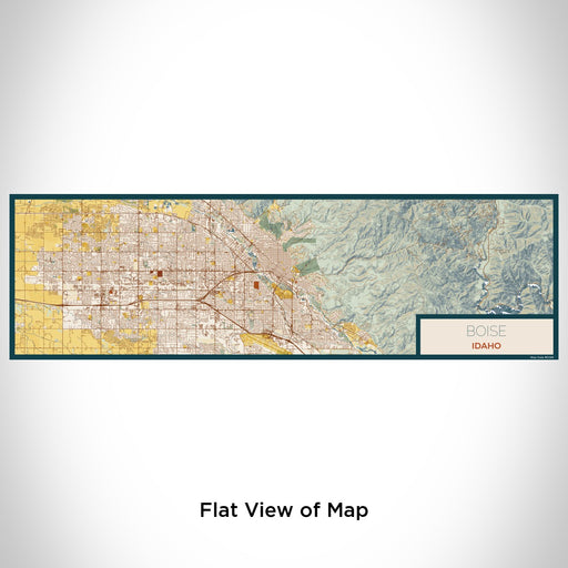 Flat View of Map Custom Boise Idaho Map Enamel Mug in Woodblock