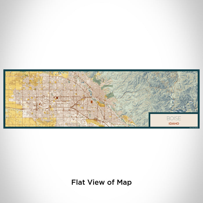 Flat View of Map Custom Boise Idaho Map Enamel Mug in Woodblock