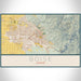 Boise Idaho Map Print Landscape Orientation in Woodblock Style With Shaded Background
