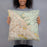 Person holding 18x18 Custom Boise Idaho Map Throw Pillow in Woodblock