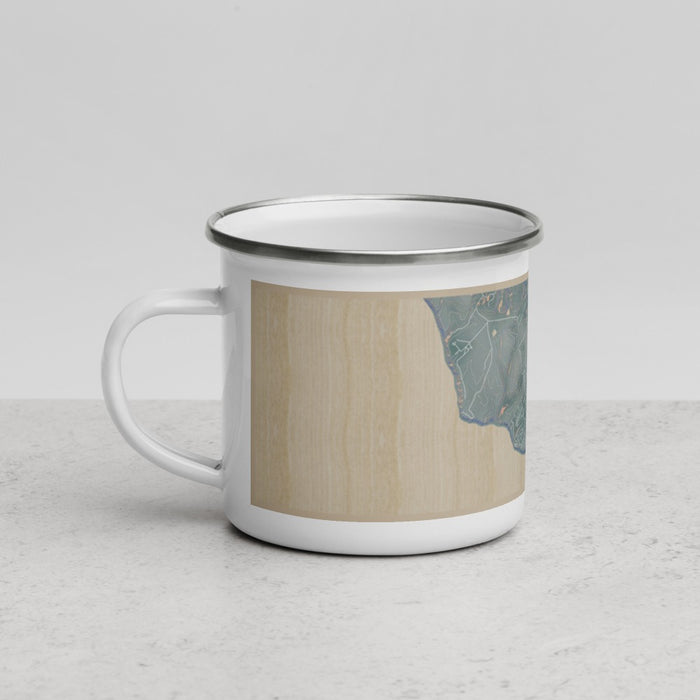 Left View Custom Bolinas California Map Enamel Mug in Afternoon