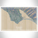 Bolinas California Map Print Landscape Orientation in Afternoon Style With Shaded Background