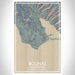 Bolinas California Map Print Portrait Orientation in Afternoon Style With Shaded Background