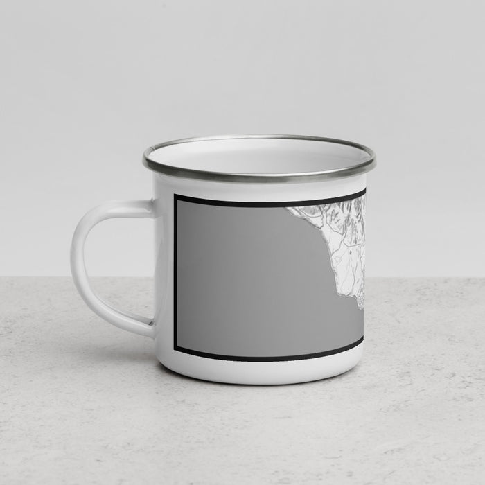 Left View Custom Bolinas California Map Enamel Mug in Classic