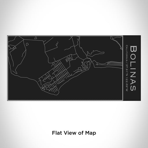Rendered View of Bolinas California Map Engraving on 17oz Stainless Steel Insulated Cola Bottle in Black