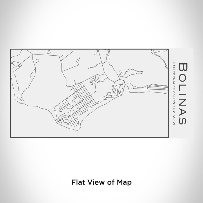 Rendered View of Bolinas California Map Engraving on 17oz Stainless Steel Insulated Cola Bottle in White