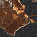 Bolinas California Map Print in Ember Style Zoomed In Close Up Showing Details