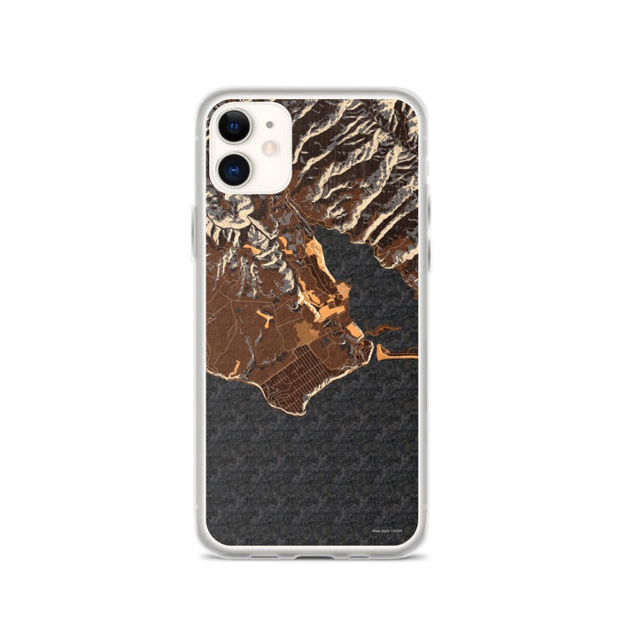 Custom iPhone 11 Bolinas California Map Phone Case in Ember